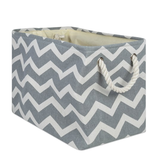 Medium Chevron Polyester Rectangle Bin By Dii in Gray | 16" x 10" x 12" | Michaels®